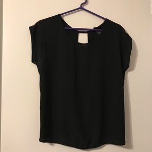 Black Open Back Blouse